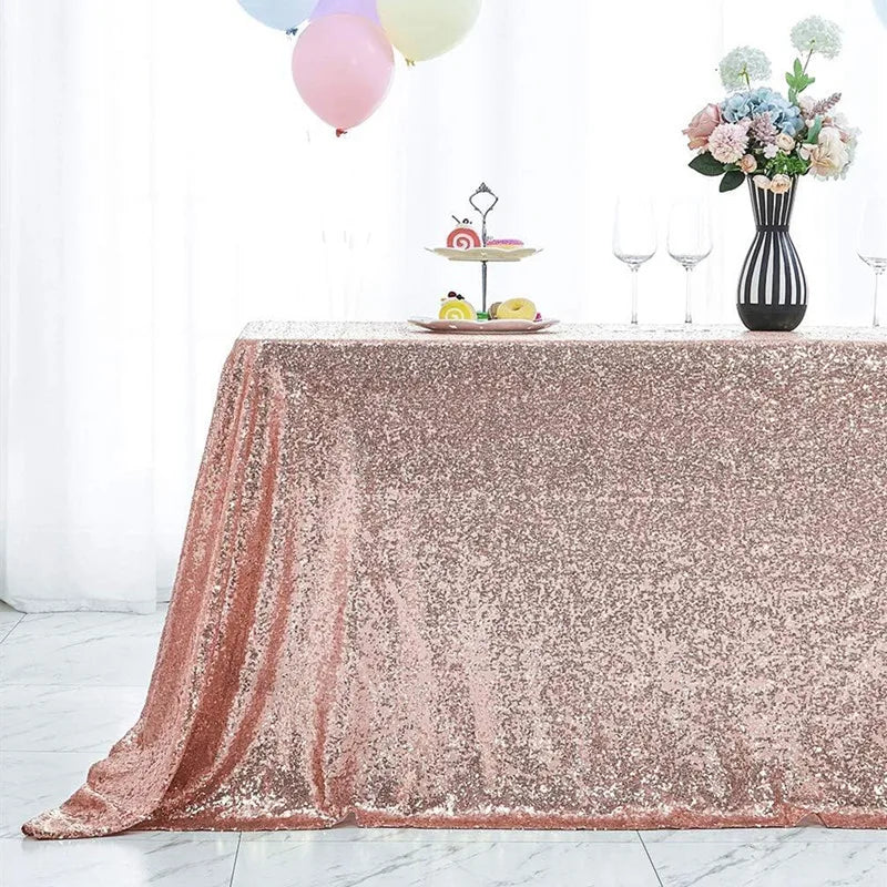 nappe table pailletée noël argent or élégante réutilisable moderne festive black gold rose gold