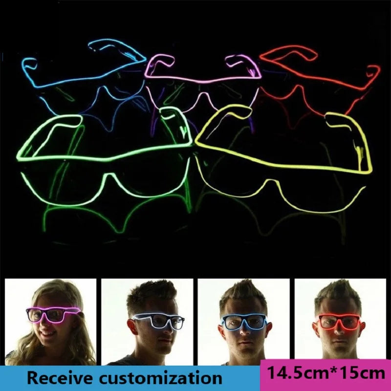 lunettes soleil lumineuses clignotantes filament led occasion fête moderne couleurs vives variées