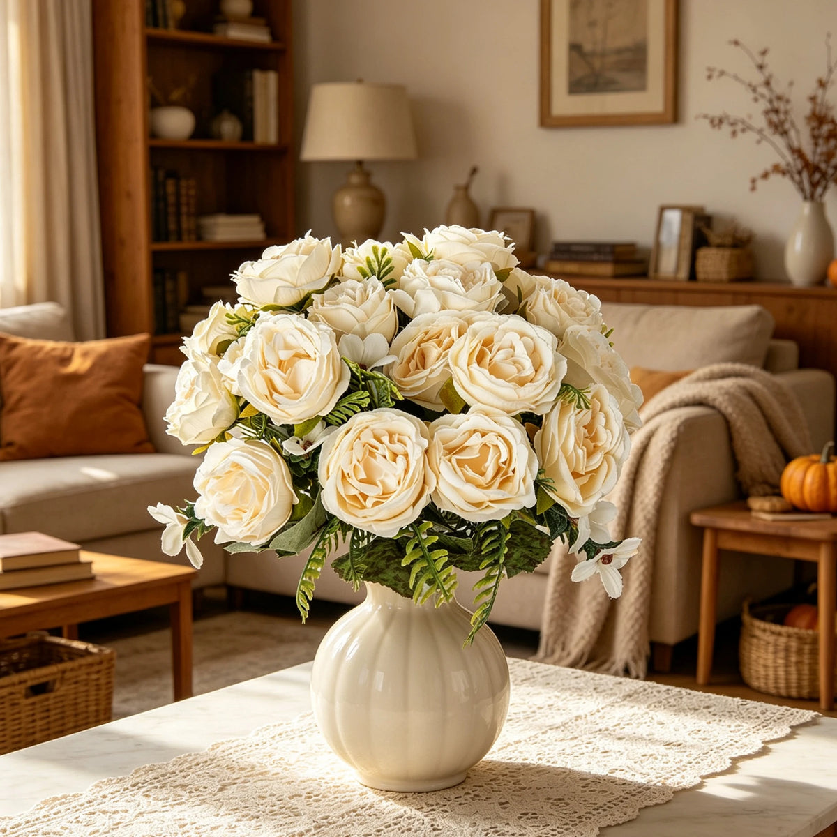 bouquet artificiel roses soie orange rouge rose blanc violet feuilles vertes classiqueintérieurDecorationFestivalMarriage
