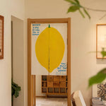 rideau moderne citron stylisé blanc jaune texte lemon décoratif clips cuisine