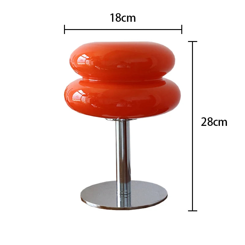 lampe table moderne orange brillante pied métallique variateur trichromatique chambre coucher 249 2000 lumens