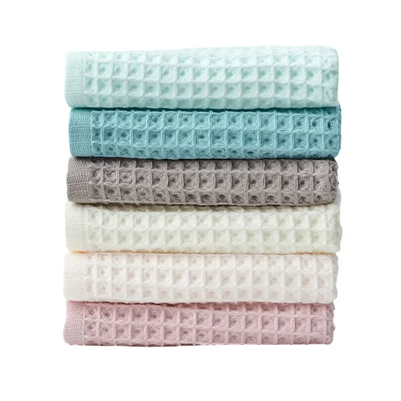 serviettes bain coton carreaux rose clair moderne absorbantes toilette Jaune Marron Bleu Vert