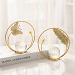 ornements décoration doré feuille papillon libellule moderne minimaliste transparent sphère