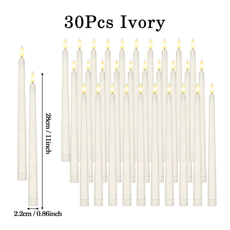 bougies led coniques sans flamme blanc modernes décoration mariage saint valentin dîner