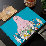 tapis multicolore dessins animés personnages cartoon table maison isolation thermique plats occidentaux