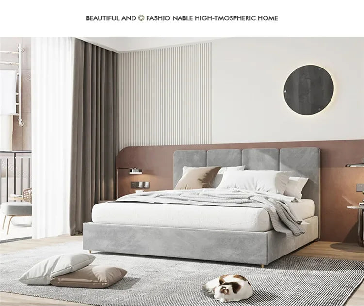 lit moderne bois vert olive velours 150cm 180cm oreillers draps