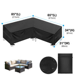 housse meubles extérieurs polyester imperméable noire moderne élastiques ajustables rectangle lshape rond