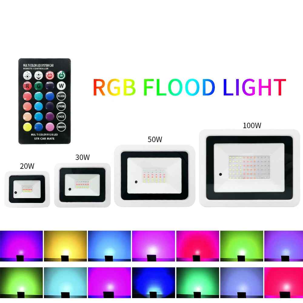 projecteur led rgb blanc noir moderne télécommande clips rotatifs certification ip68 vde ul rohs