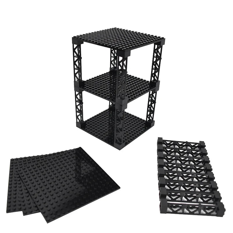 plateaux construction supports structure noir blanc vert gris clips modernes