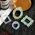 boîte cadre photo verre transparent miniatures décoratives maison poupée roses séchées portraits paysages