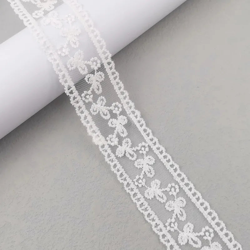 ruban dentelle fleurs simple noir blanc rose bleu violet classique clips cheveux polyester translucideDecorationFestive