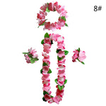 bracelets fleurs artificielles tropicales multicolor adhésifs extérieures décoration maison fêtes hawaii plage
