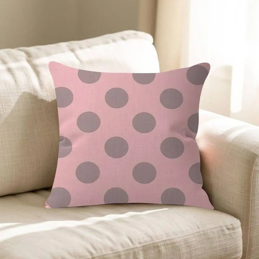 housse coussin carré motif pois animal compagnie moderne polyester coton noir blanc chambre lit