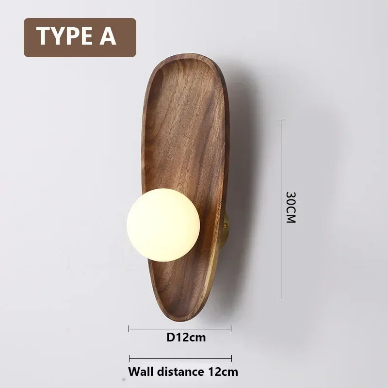 appliques murales bois naturel led éclairage moderne deco vis dorées fixations