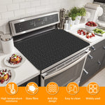 tapis protection induction silicone anti dérapant moderne motif géométrique noir 78x52cm