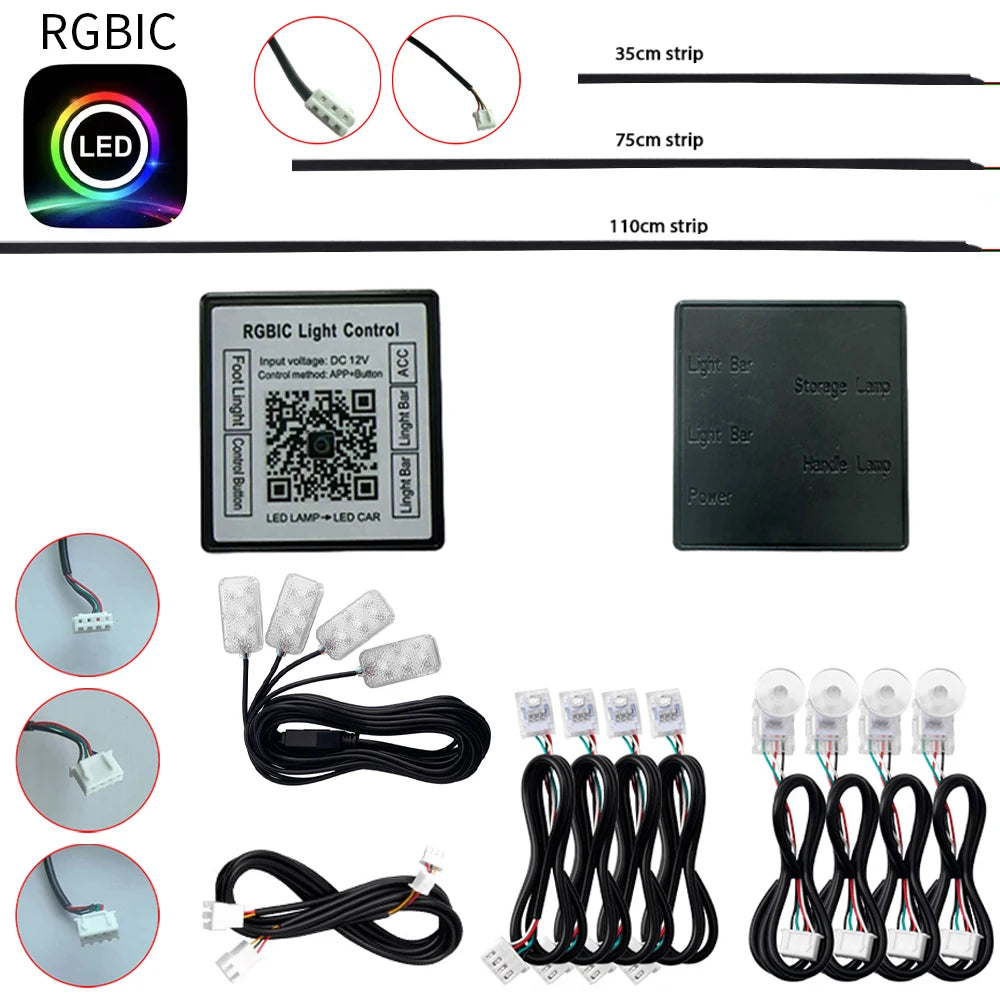 ruban led flexible noir moderne adhésif contrôleur ruban led 35cm 75cm 110cm