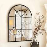 miroir mural noir branches fleuries oiseaux classique suspendu opaque 30x40cm 60x80cm 90x120cm