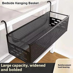 panier suspendu noir blanc moderne étagère rangement gain place sans perçage utilisation multiple empilable