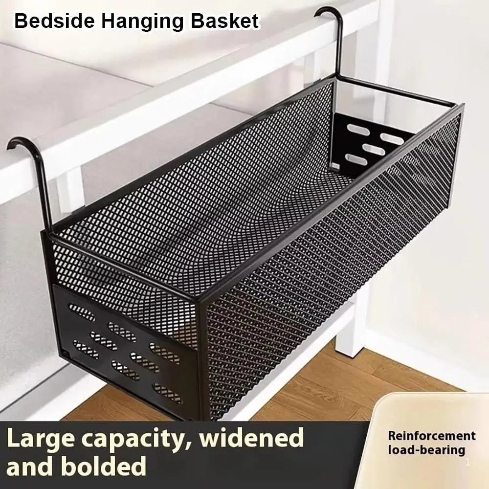 panier suspendu noir blanc moderne étagère rangement gain place sans perçage utilisation multiple empilable