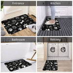 tapis halloween citrouilles boo chauves souris squelette polyester antidérapant moderne orange noir blanc
