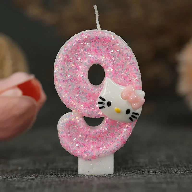 bougies forme chat pailletées rose pâle blanc mariage anniversaire décoratives enfantines