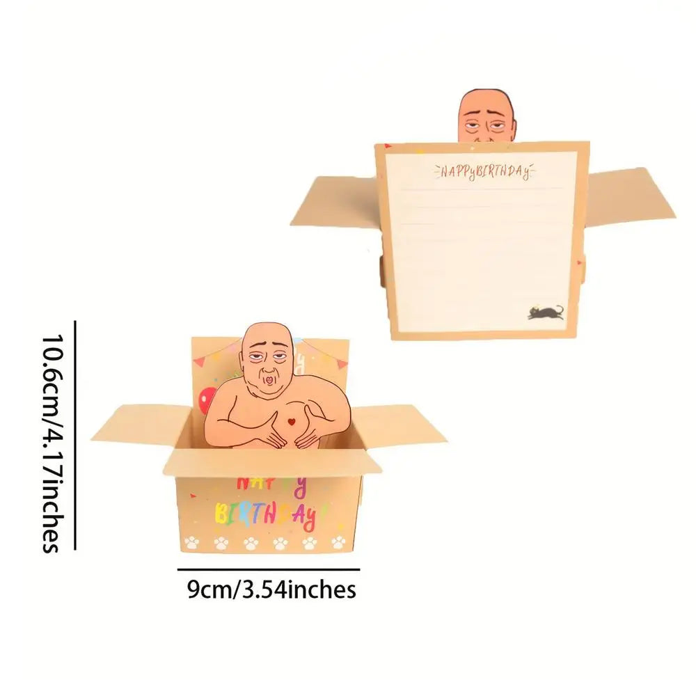 carte pop up anniversaire homme nu ballons happy birthday enveloppe ruban orange multicolore festive