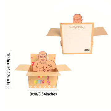 carte pop up anniversaire homme nu ballons happy birthday enveloppe ruban orange multicolore festive