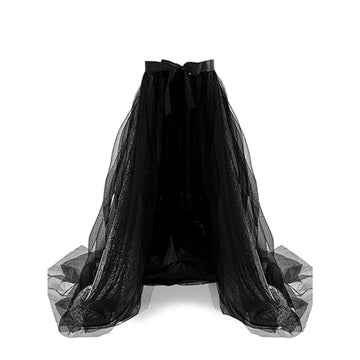 jupe maxi tulle noire classique élastique non ajustement droit longueur sol dentelle élégant noeud