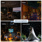 projecteur led portable 12w noir trépied télécommande effet neige lucioles patio fêtes mariage
