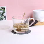 coasters silicone motifs floraux bord dentelé gris blanc transparent décoration florale