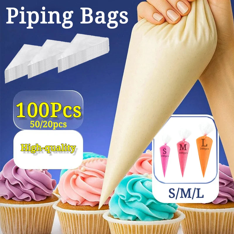 sacs pâtisserie jetables beige texture rugueuse aiguille conique respectueux environnement 100 pièces