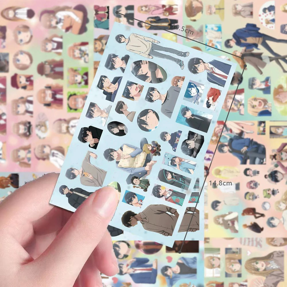 autocollants anime personnages bleu rose vert opaques cartoon waterproof scrapbooking