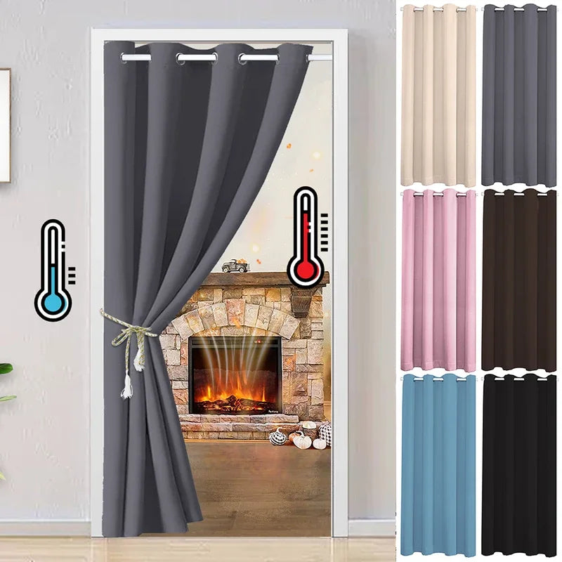 rideau moderne polyester opaque gris beige rose bleu marron noir uni occulter porte chambre