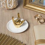 support bijoux main stylisée or argent rose gold blanc moderne