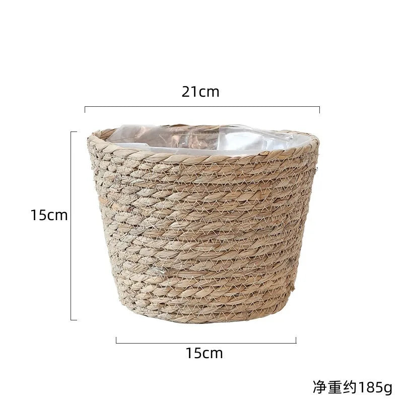 paniers corde tressée rustique paniers jardinière fleur plante verte naturel pastorale