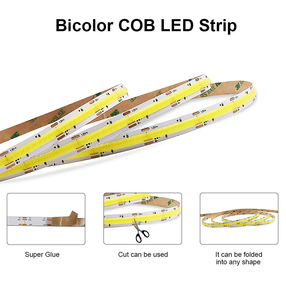 ruban led 5mm 10mm 2700k 6500k dimmable blanc jaune adhésif moderne minimaliste