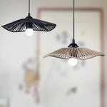 suspension lumineuse moderne tissée noir beige ampoule câble artisanal opacité chambre salon