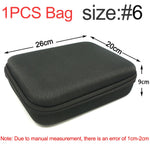 sac main noir texture mat pratique anti odeur zip poignée rangement outils