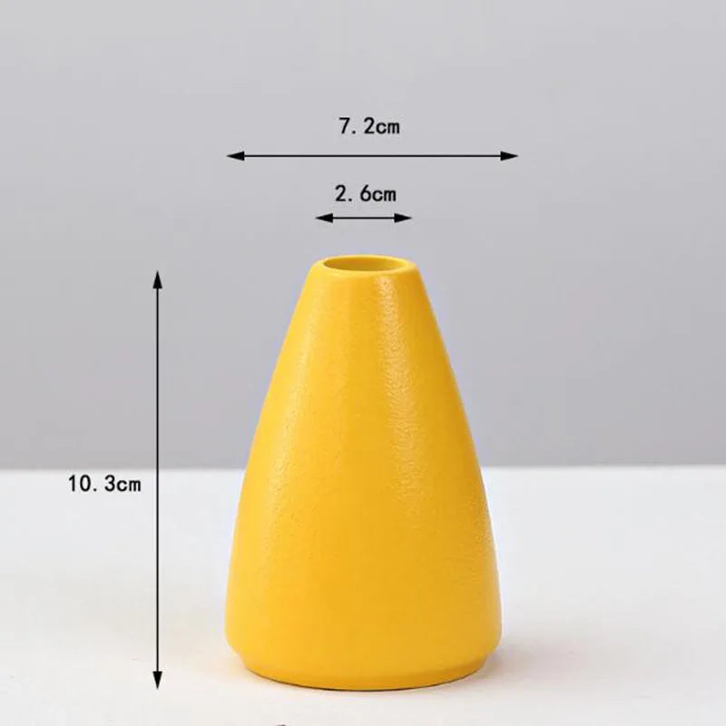 vase moderne céramique jaune sans plante décoration salon hydroponique pot fleur table