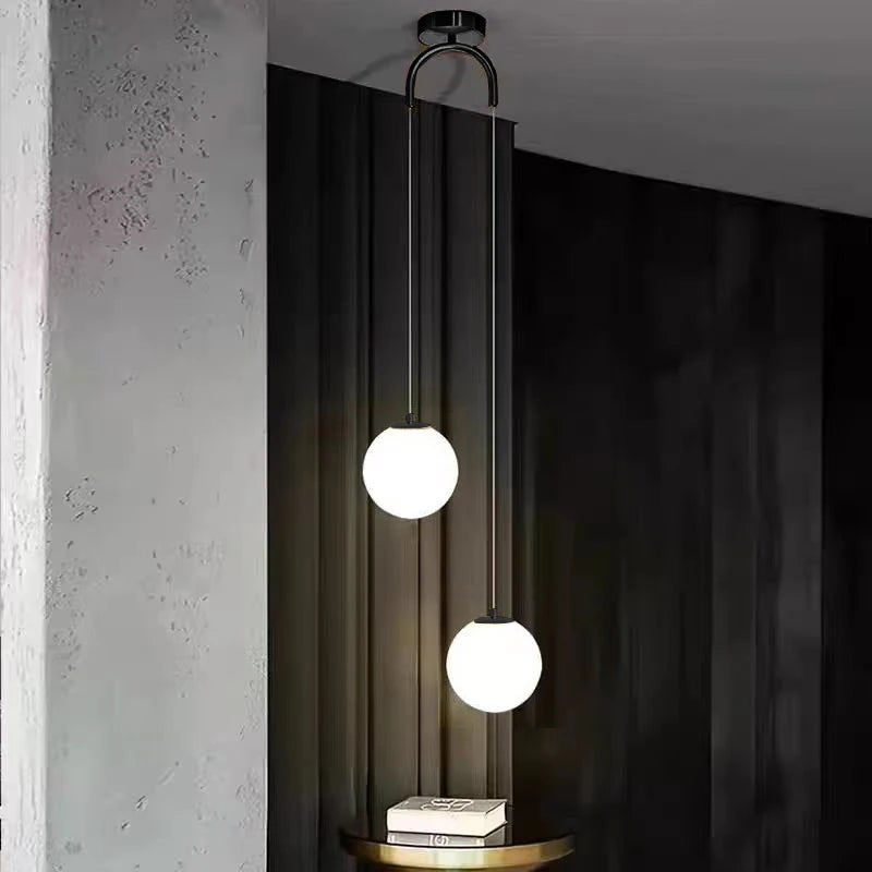 suspension pendentif verre noir doré moderne éclairage chambre salle manger lumière mat opaques