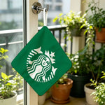 sac main vert logo starbucks blanc anneau métallique moderne polyvalent durable polyester Jacquard