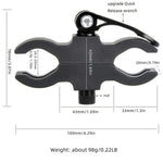 support pince double anneau noir serrage vis industriel utilitaire montée lampe poche fixe robuste