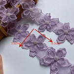 ruban dentelle motif floral coton polyester mariage rose blanc violet transparent