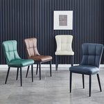 chaise salle manger moderne bleu marine motif losange métal contemporain