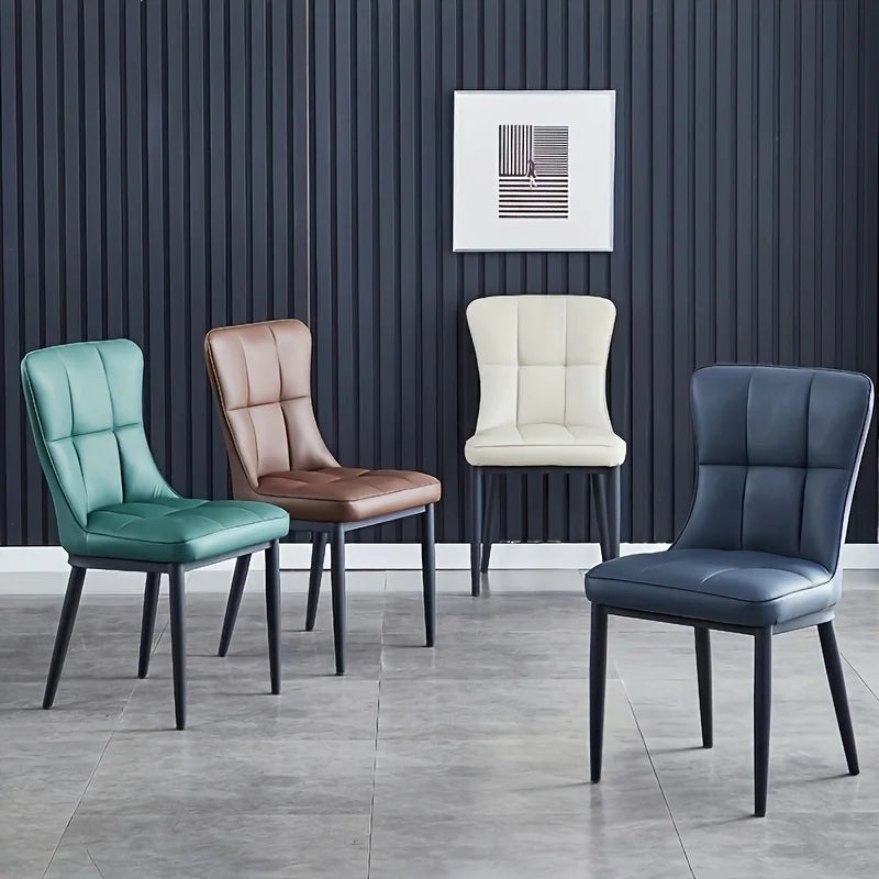 chaise salle manger moderne bleu marine motif losange métal contemporain