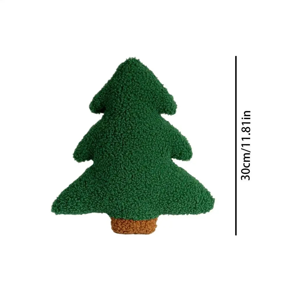 coussin arbre noël vert texture bouclée moderne décoration intérieure noël famille sofa chambre