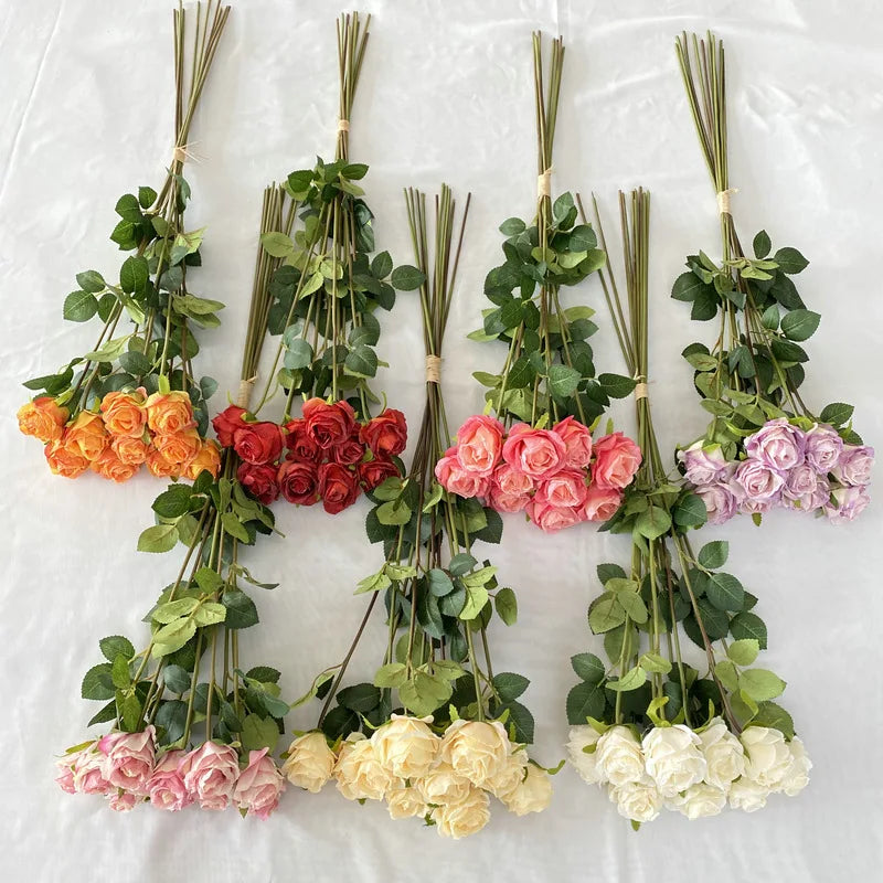 bouquet roses artificielles soies classiques intérieur décoration mariage anniversaire baby shower
