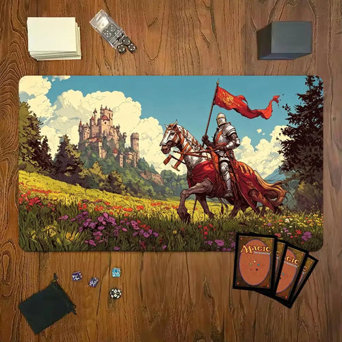 tapis jeu médiéval château chevalier paysage mtg tcg gaming ordinateur portable