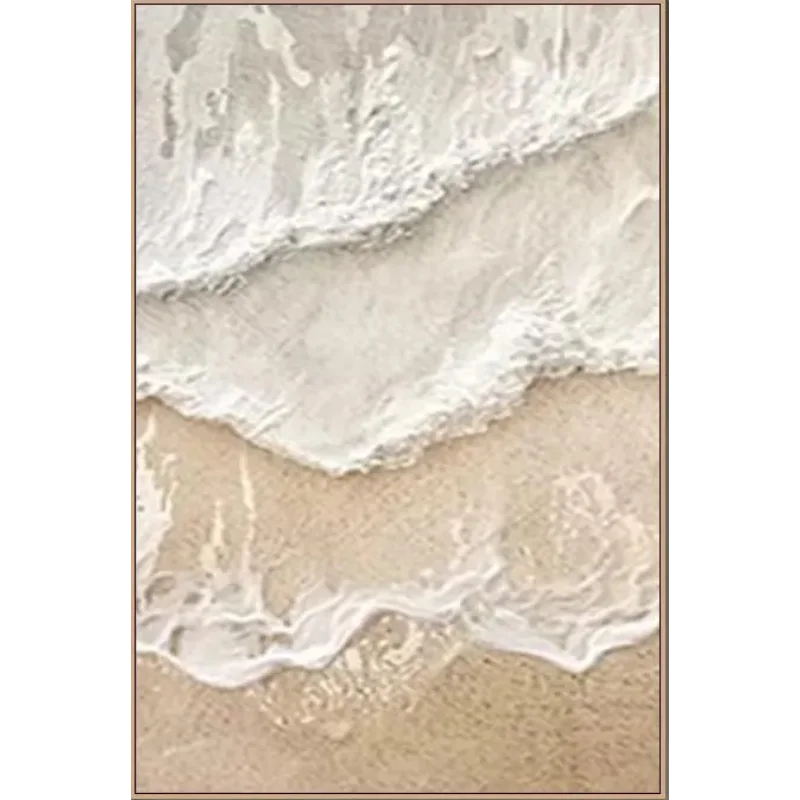 tableau mural abstrait vague plage beige texture sable art moderne décoration salon chambre salon