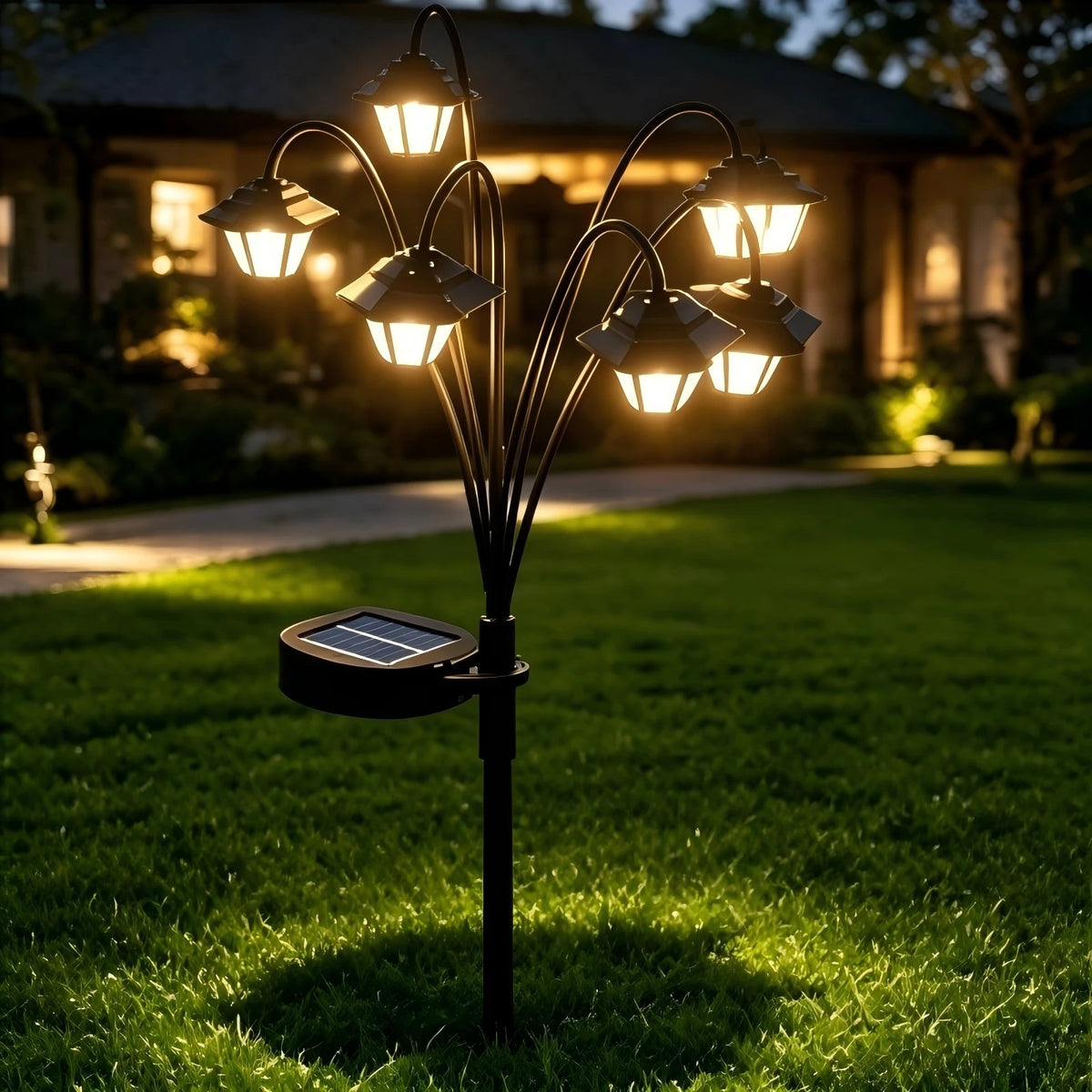 lumière solaire conique noire led patio moderne décoration extérieure autoinstallation